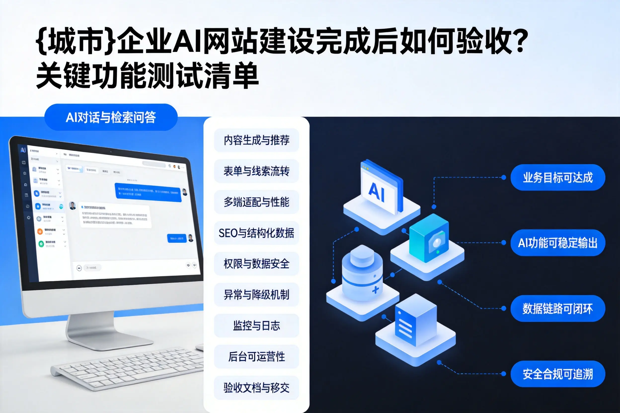 嘉兴企业AI网站建设完成后如何验收？关键功能测试清单
