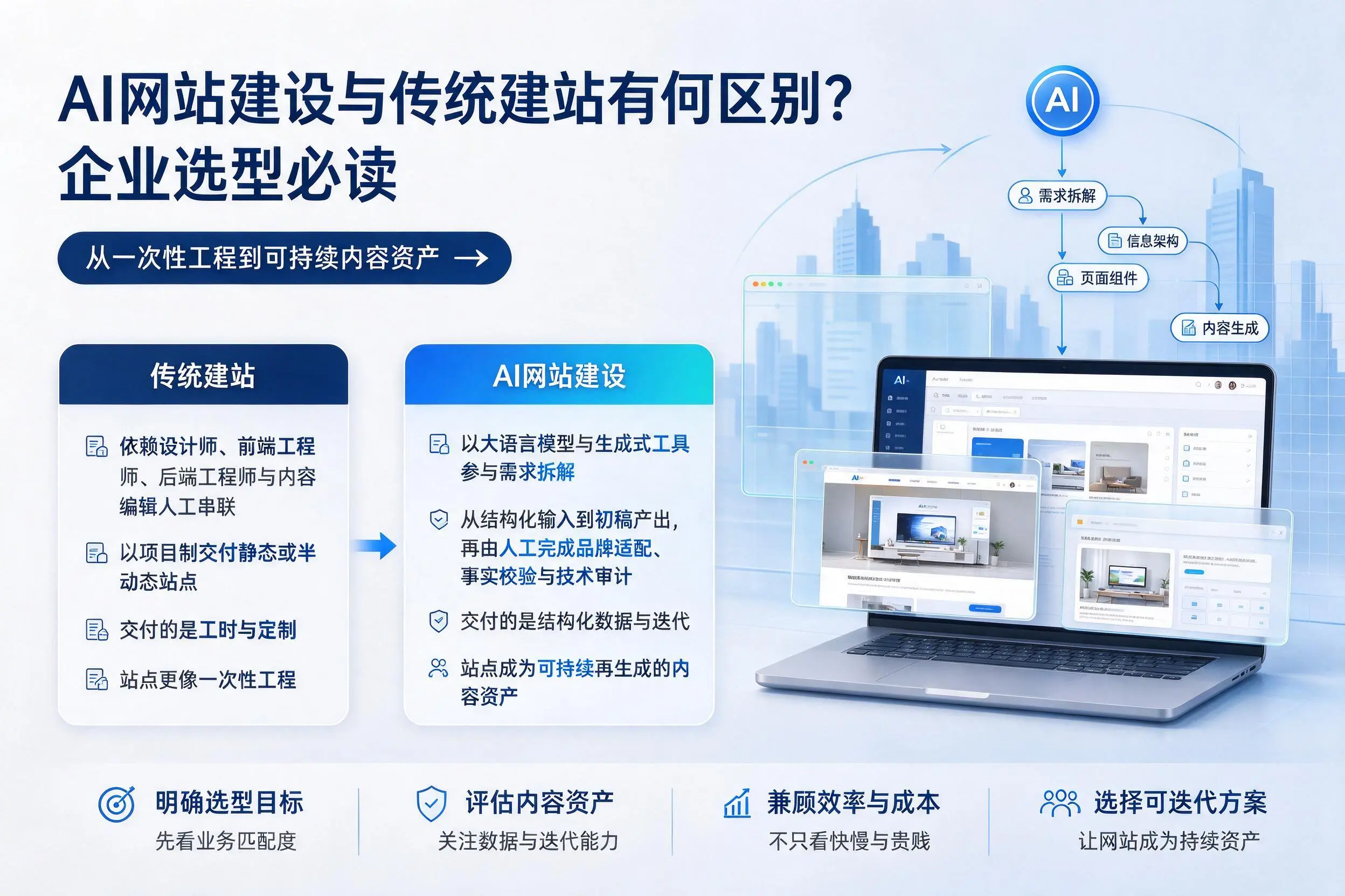 AI网站建设与传统建站有何区别？嘉兴企业选型必读