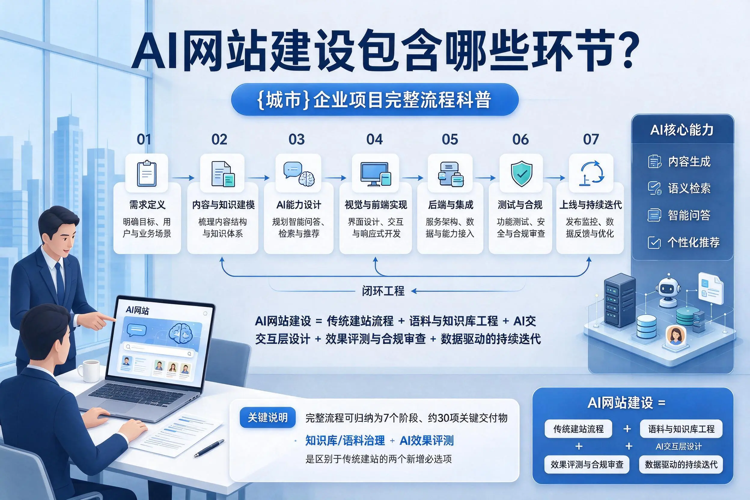 AI网站建设包含哪些环节？嘉兴企业项目完整流程科普